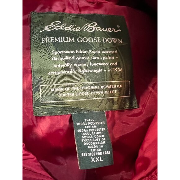 Eddie Bauer Womens XXL Insulated Premium Goose Down Quilted Vest Red GORP Winter - Picture 5 of 6
